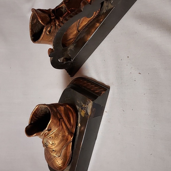 Vintage Bronze Baby Shoes Set of Two - Picture 3 of 7